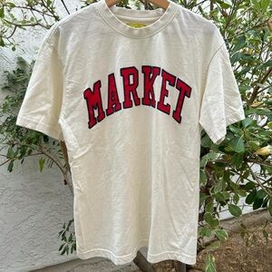 Market “MARKET” Arched Logo Tee Cream Tagged M 20x27